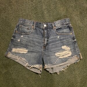 Aero Ripped Jean Shorts - Dark Blue